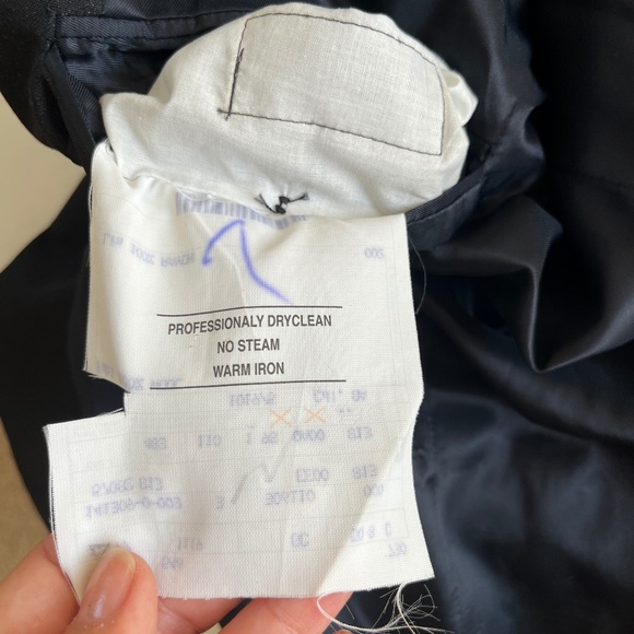 FENDI Men Jacket Sz 40/ L  Black Shiny Blue Sparkles Double Breasted Wool Blazer - Picture 10 of 10